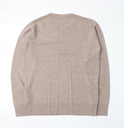 Back view of Topman men’s beige knit jumper, size L