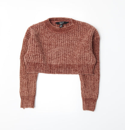 Additional front view of New Look girls’ orange knit jumper, size 9, years