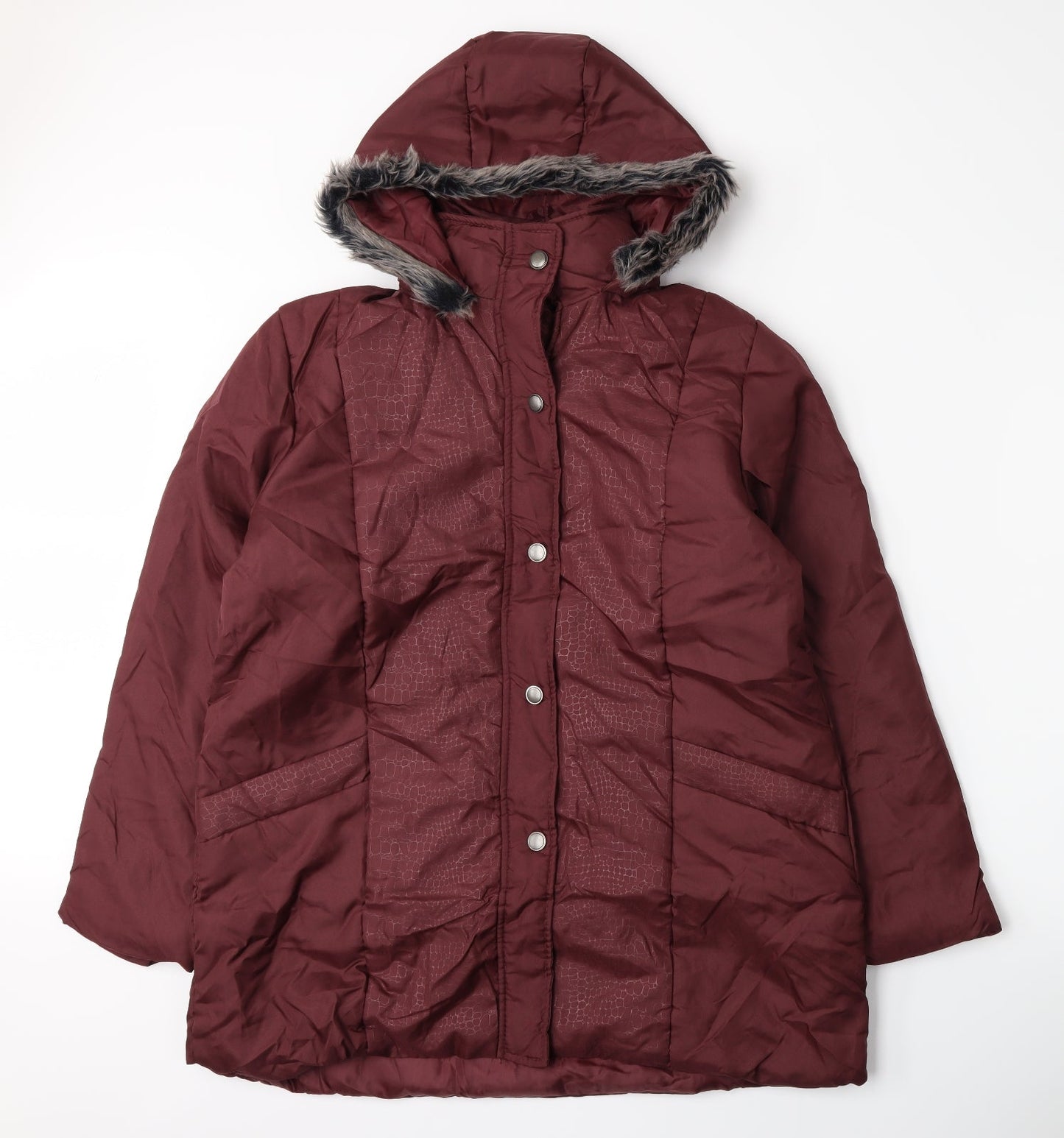 Anne De Lancay Womens Red   Parka Coat Size M