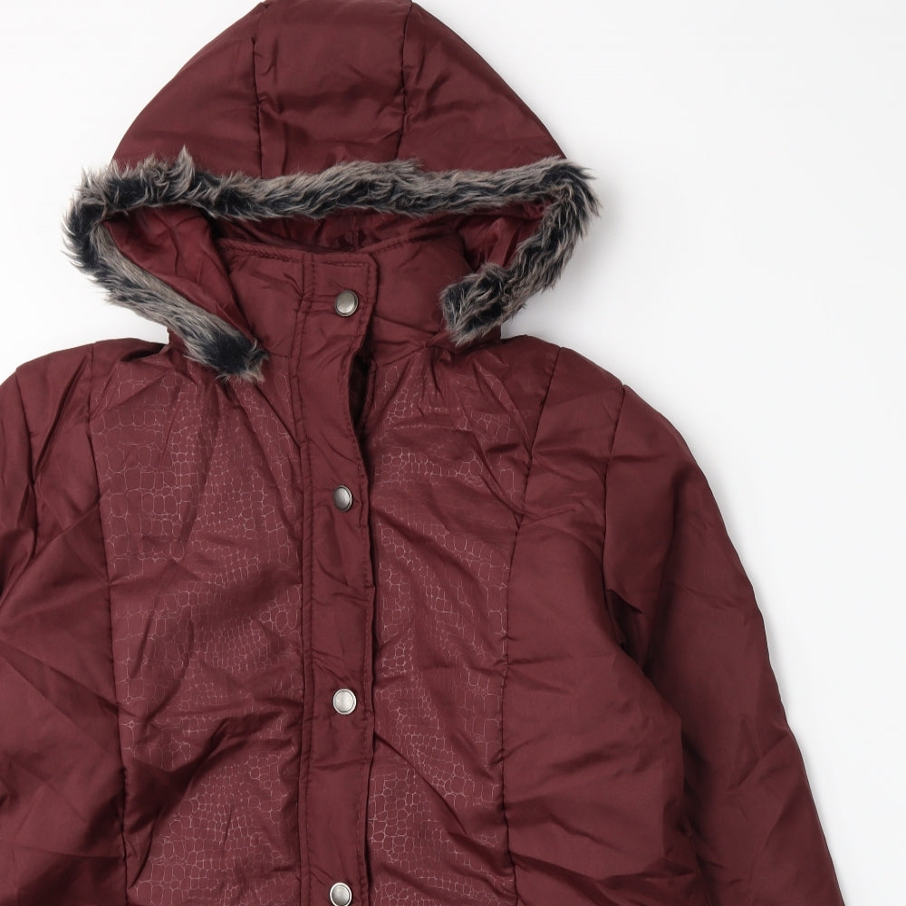 Anne De Lancay Womens Red   Parka Coat Size M