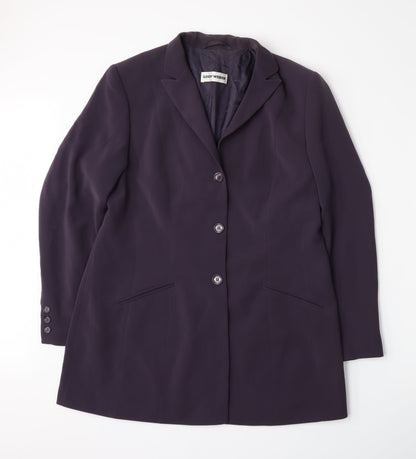 Front view of Gerry Weber women’s purple jacket suit jacket, size UK 16