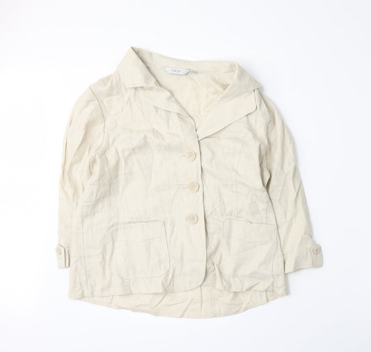 EWM Womens Beige   Jacket Blazer Size 16