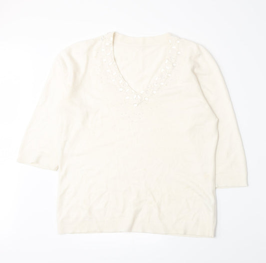 BHS Womens Beige  Knit Pullover Jumper Size 14