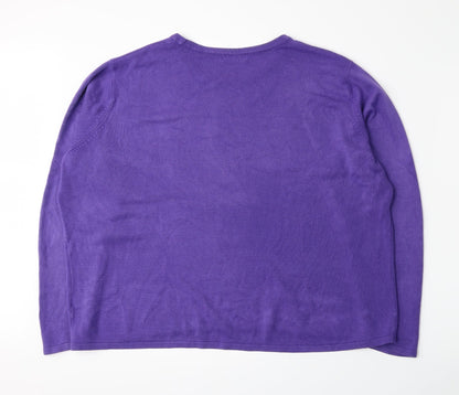 Back view of Bonmarché women’s purple knit jumper, size XL