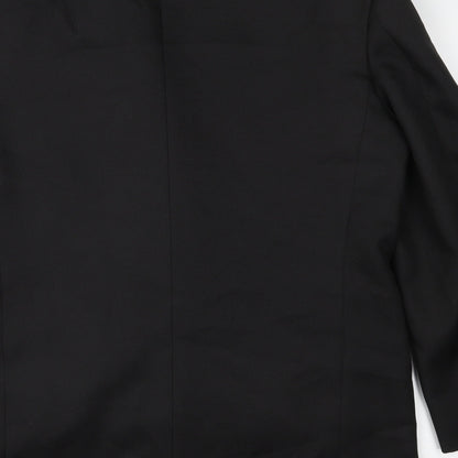 Brand and care label for Andre Cori men’s black jacket suit jacket, size 40