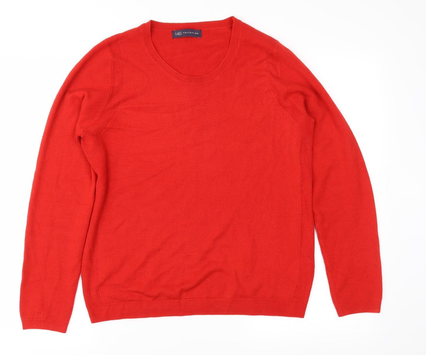 Marks and Spencer Womens Red  Knit Pullover Jumper Size 12