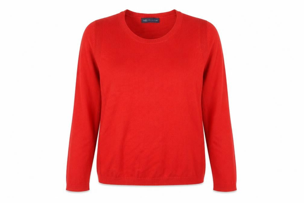 Marks & Spencer Womens Red  Knit Pullover Jumper Size 12