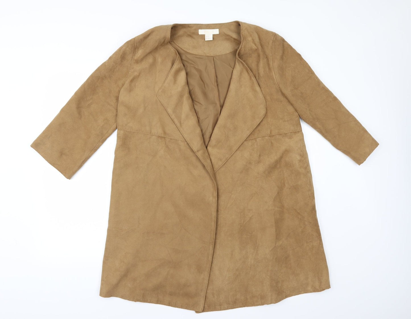 H&M Womens Beige   Jacket  Size 8  - Suede Effect