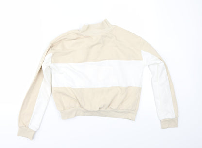 Back view of H&M girls’ beige pullover sweatshirt, size 11-12, years