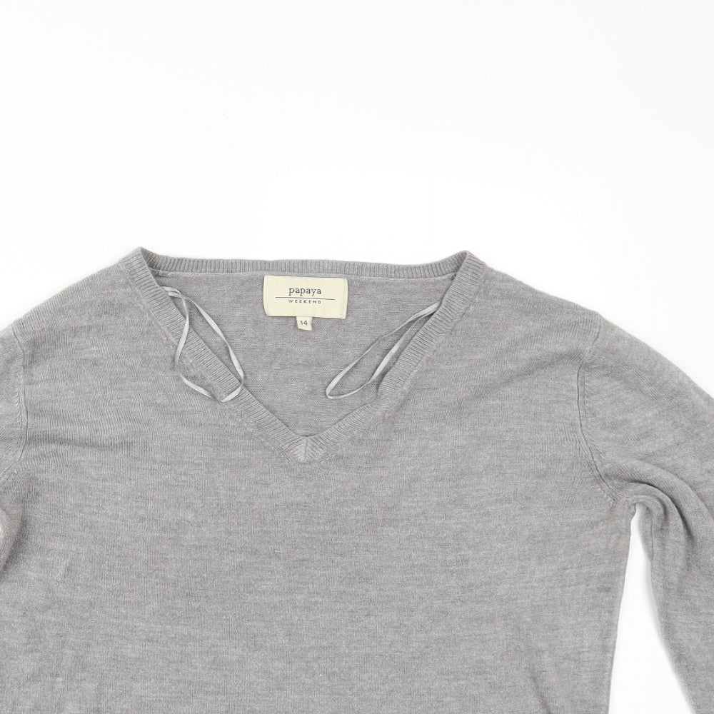 Papaya Womens Grey   Pullover Jumper Size 14