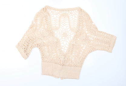 Back view of Select women’s orange cardigan jumper, size S