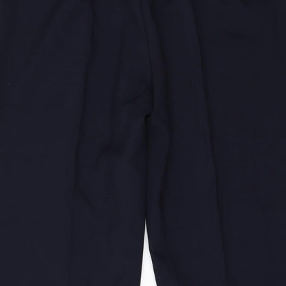 Brand and care label for Bonmarché women’s blue trousers, size UK 18, 28-inch leg