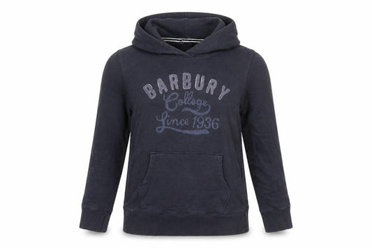 Front view of H&M women’s blue pullover hoodie, size XS