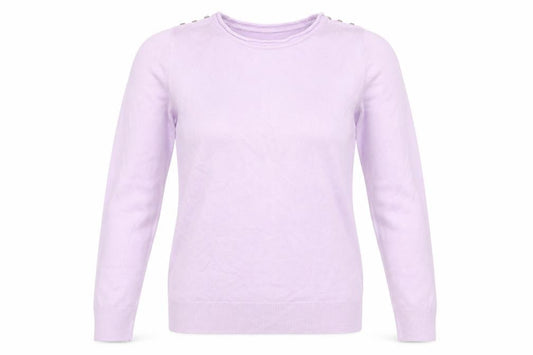 Front view of Atmosphere women’s purple jumper, size UK 8