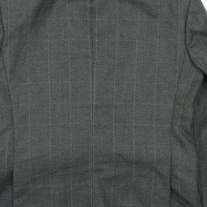 Brand and care label for Skopes men’s grey check jacket suit jacket, size 40