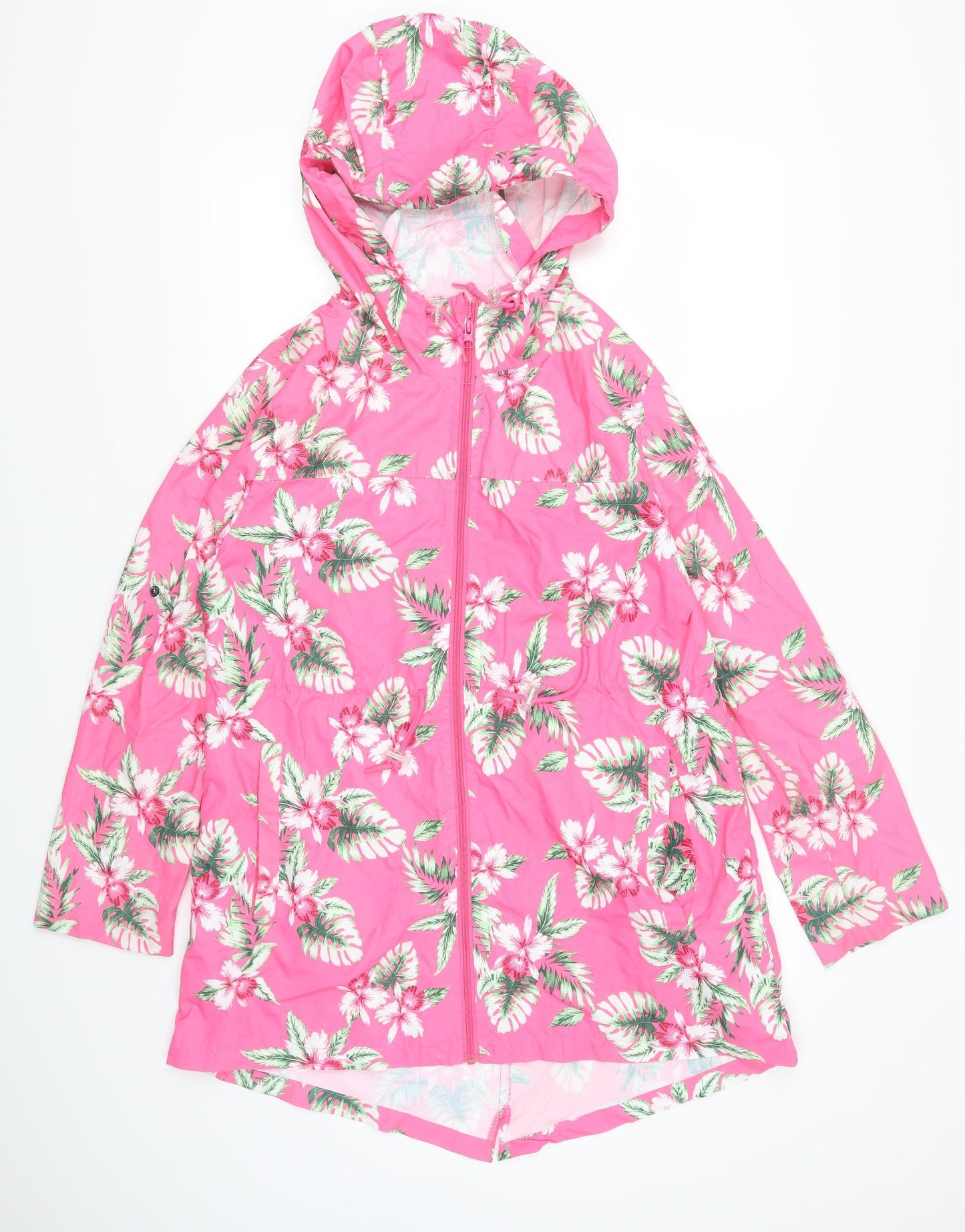 Atmosphere Womens Pink Floral  Parka Coat Size S