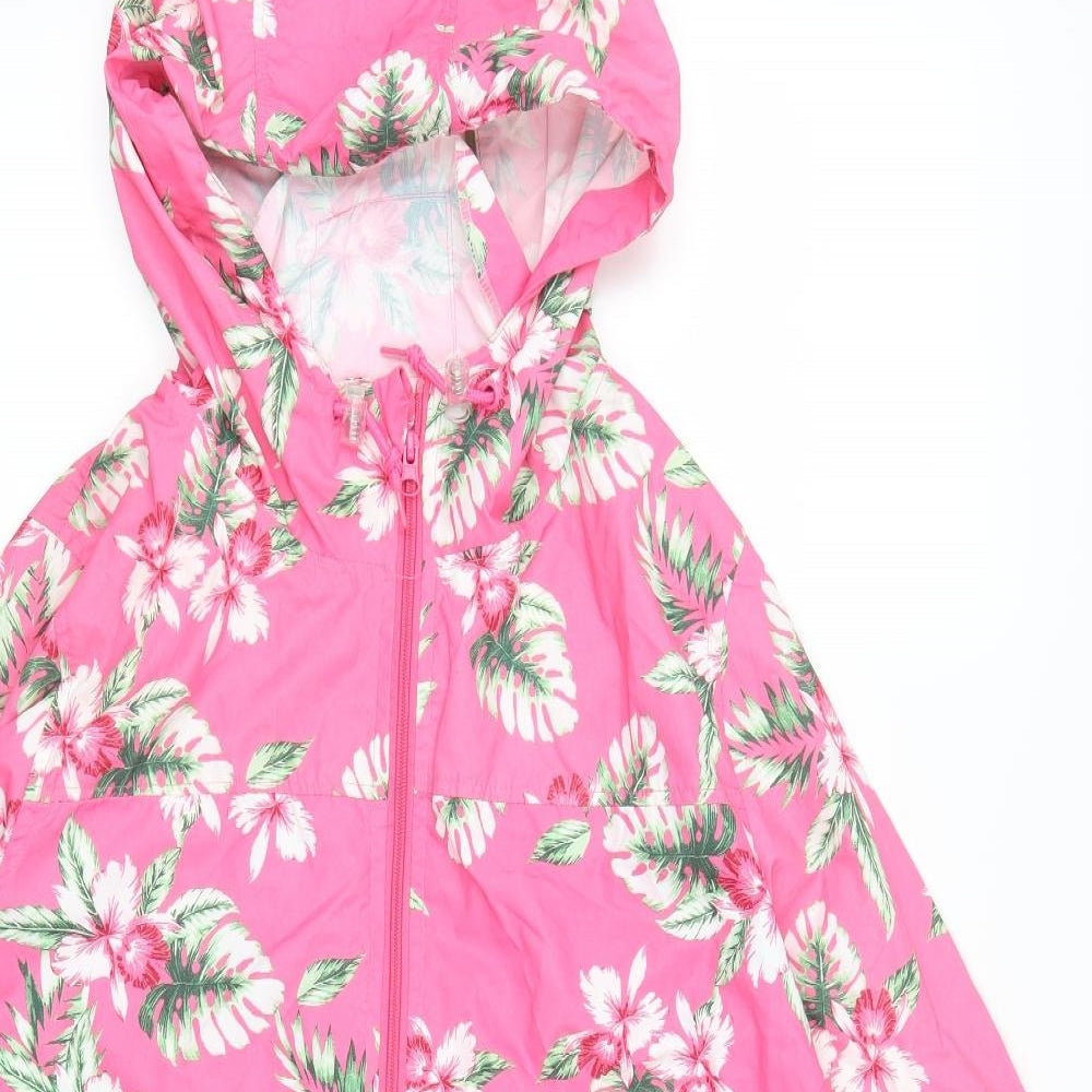 Atmosphere Womens Pink Floral  Parka Coat Size S