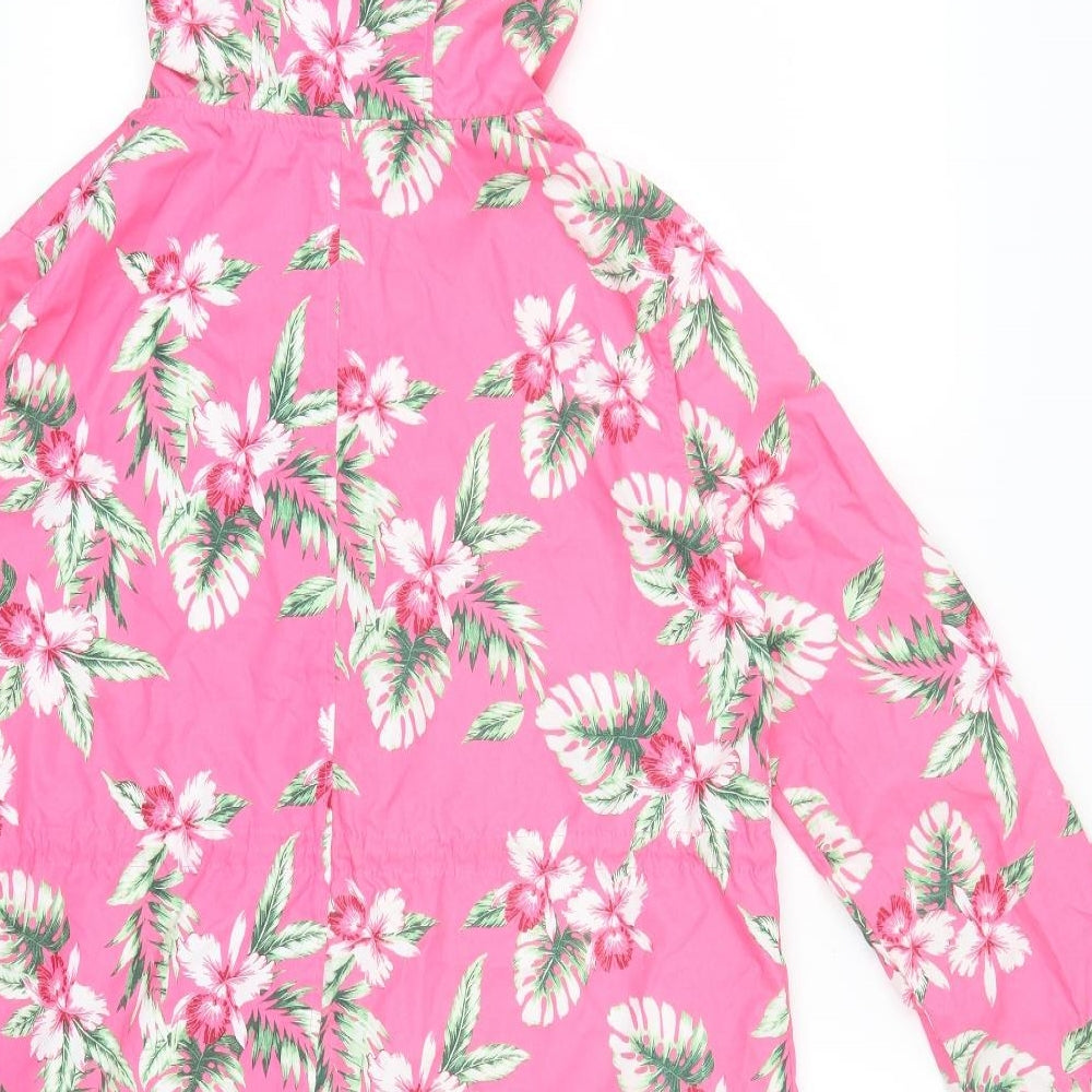 Atmosphere Womens Pink Floral  Parka Coat Size S