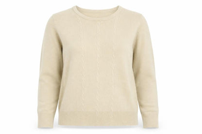 Front view of Debbie Morgan women’s beige jumper, size M