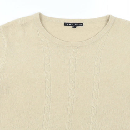 Close-up detail of Debbie Morgan women’s beige jumper, size M