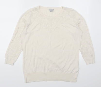 Additional front view of H&M women’s white jumper, size M