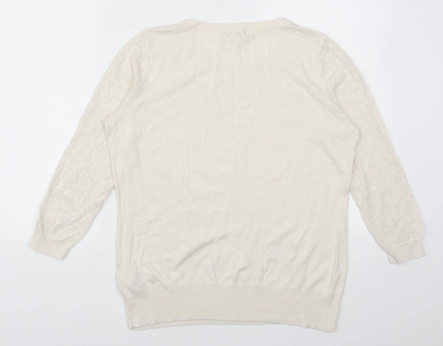 H&M Womens White   Pullover Jumper Size M