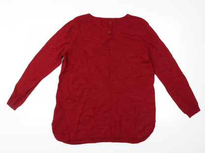 Back view of Debenhams women’s red jumper, size UK 16
