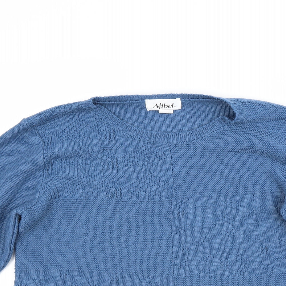 Afibel Womens Blue   Pullover Jumper Size 14