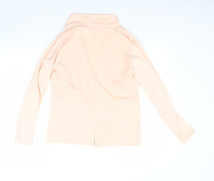 Back view of Boohoo women’s beige cape jumper, size UK 12