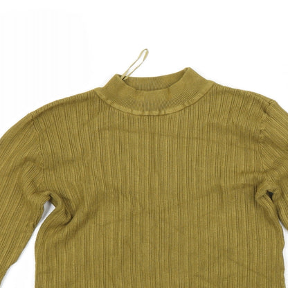 Close-up detail of Tu women’s green jumper, size UK 10