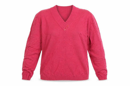 Front view of EWA women’s red jumper, size S