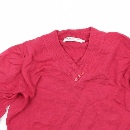 Close-up detail of EWA women’s red jumper, size S