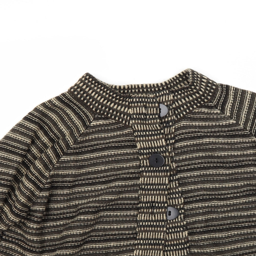 BM Womens Brown Striped  Pullover Jumper Size XL