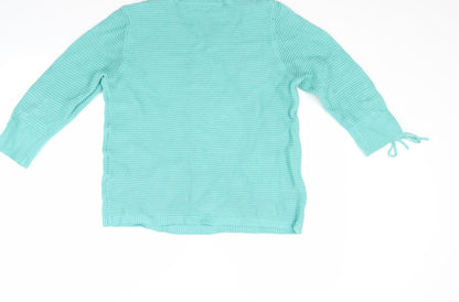 Back view of Damart women’s green jumper, size UK 16