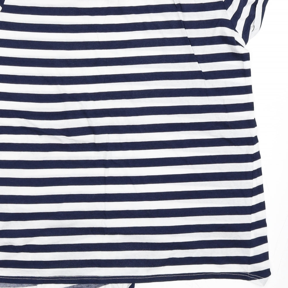 WE Womens Blue Striped  Basic T-Shirt Size M