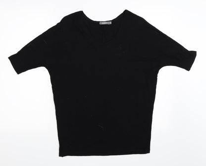 Additional front view of Studio W women’s black basic t-shirt, size S