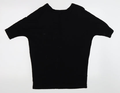 Back view of Studio W women’s black basic t-shirt, size S