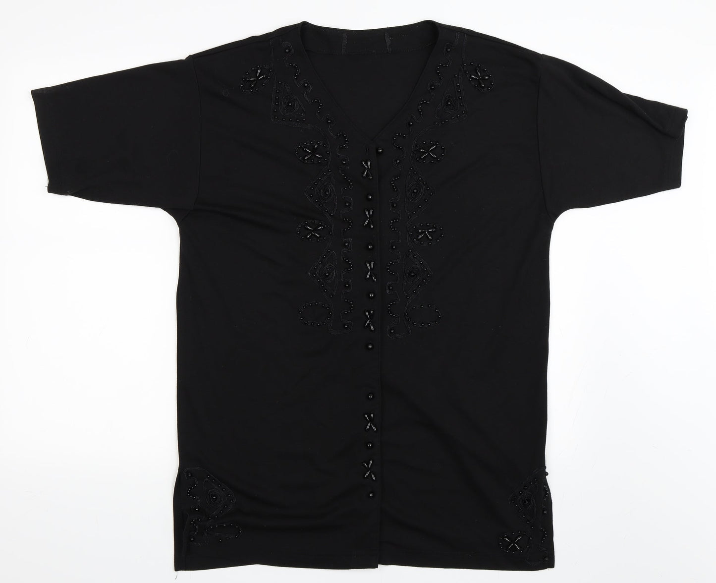 Preworn Womens Black   Basic Button-Up Size XL