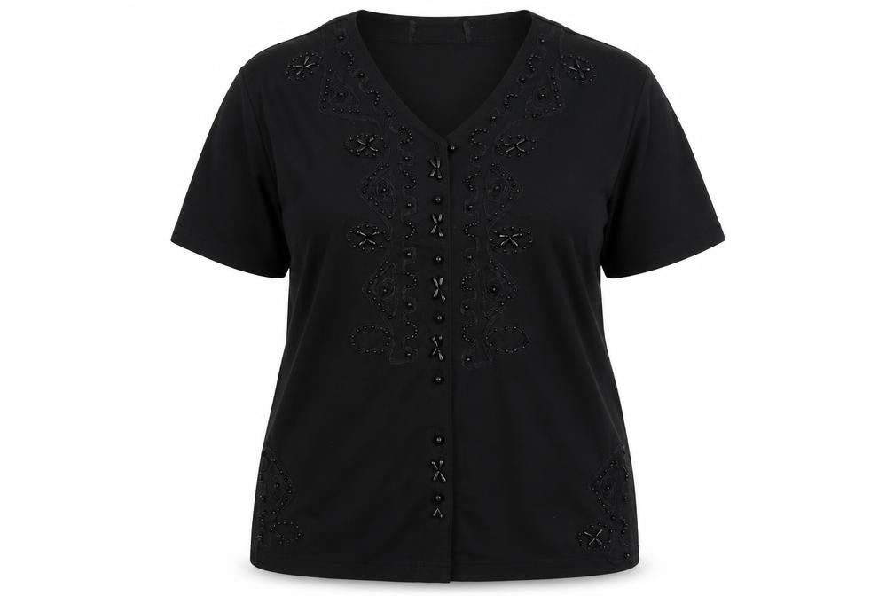 Preworn Womens Black   Basic Button-Up Size XL