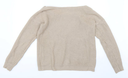 Back view of Missguided women’s beige jumper, size M