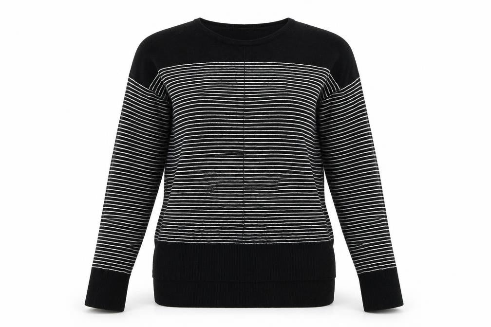 Primark Womens Black Striped  Pullover Jumper Size 12