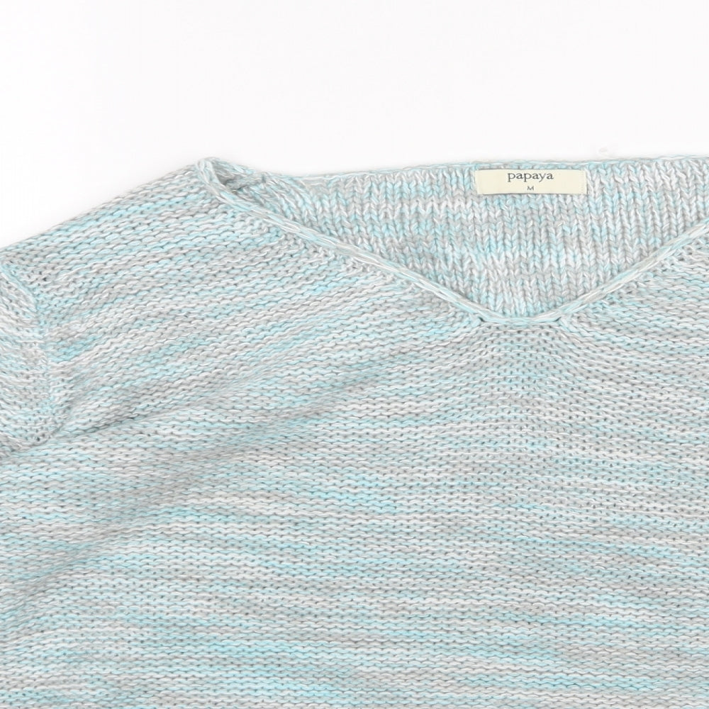 Papaya Womens Blue  Knit Pullover Jumper Size M