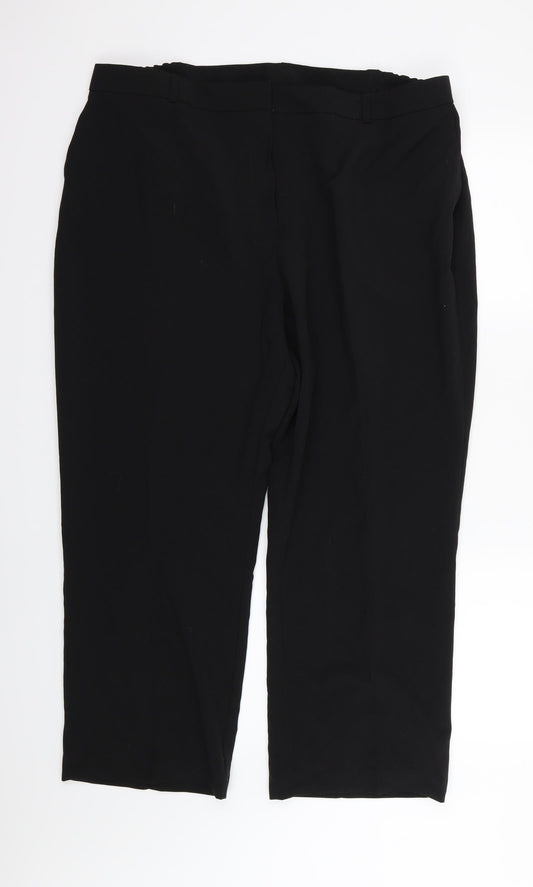 Essential Collection Womens Black  Rayon Trousers  Size 22 L27 in