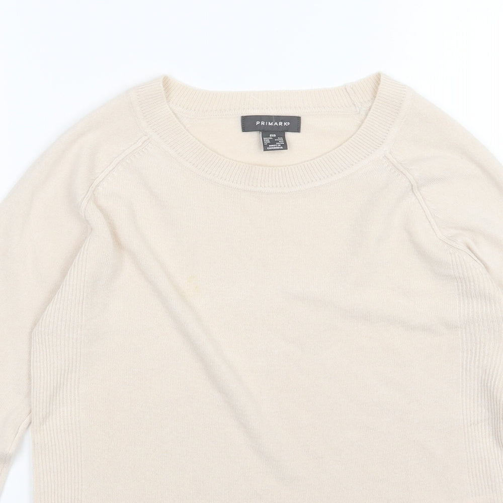 Primark Womens Beige  Knit Pullover Jumper Size 2XS