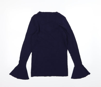 Back view of Linea women’s blue knit jumper, size UK 18