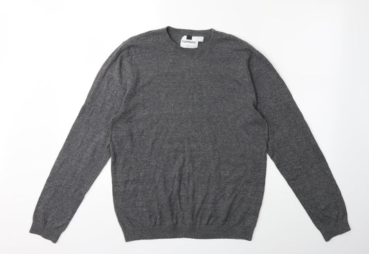 Topshop Womens Grey  Knit Pullover Jumper Size M
