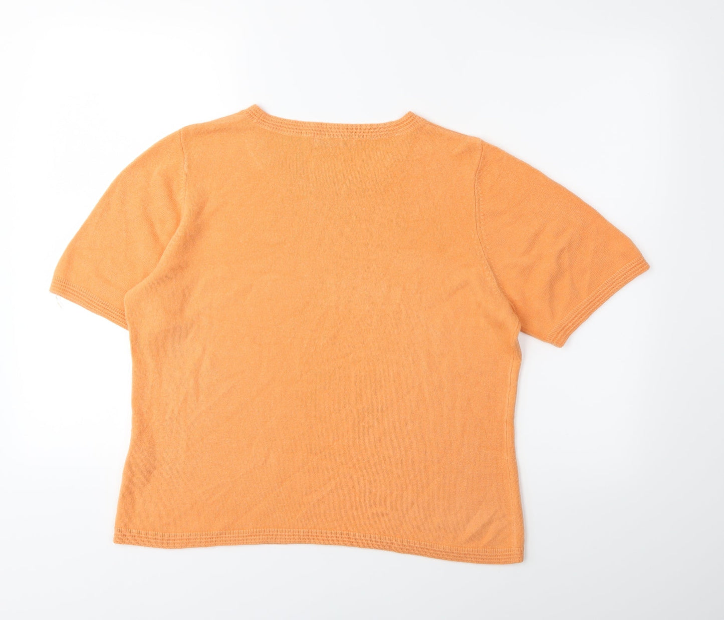 Marks and Spencer Womens Orange  Knit Pullover Jumper Size 14
