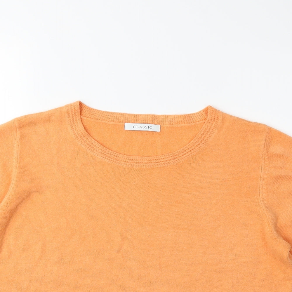 Marks and Spencer Womens Orange  Knit Pullover Jumper Size 14