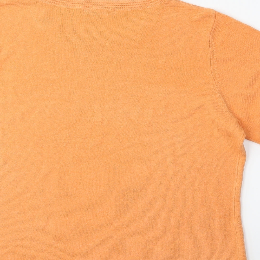 Marks and Spencer Womens Orange  Knit Pullover Jumper Size 14