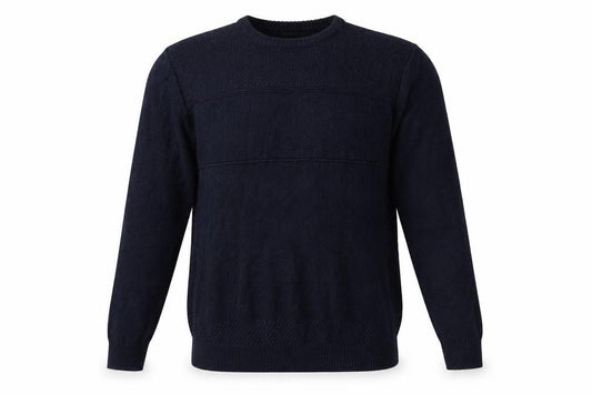 Front view of Easy men’s beige knit jumper, size S